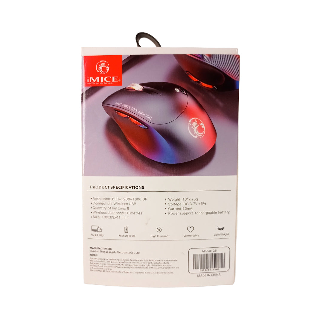 Mouse Inalámbrico iMICE G5 Recargable