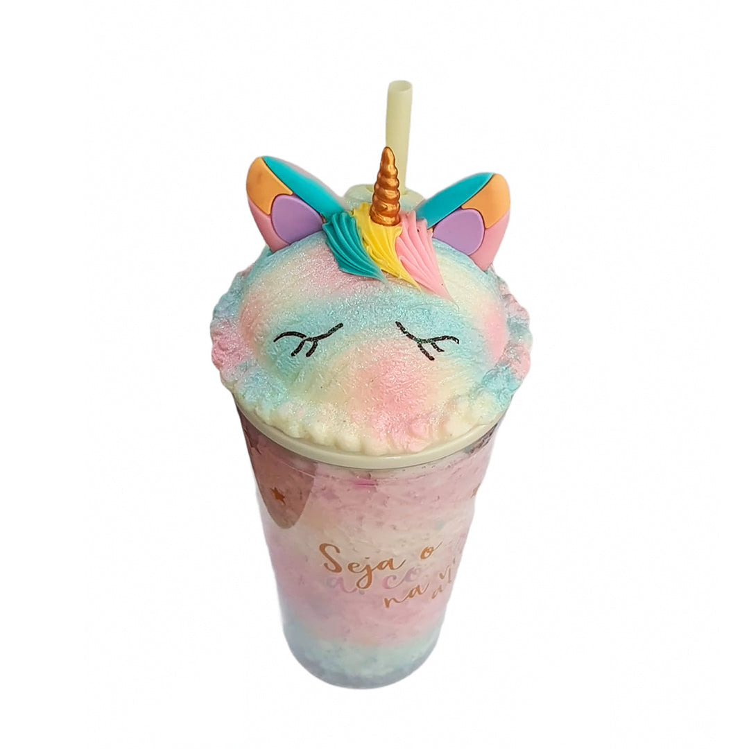 Vaso Térmico con Hidrogel Enfriador de Unicornio con Popote