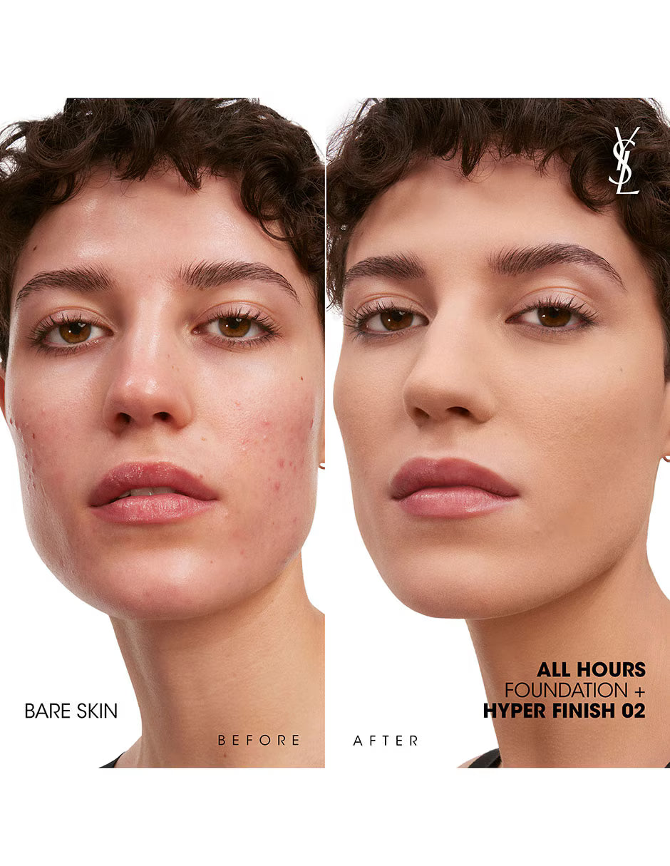 YSL Polvo compacto traslúcido All Hours Hyper Finish Powder Tono 02