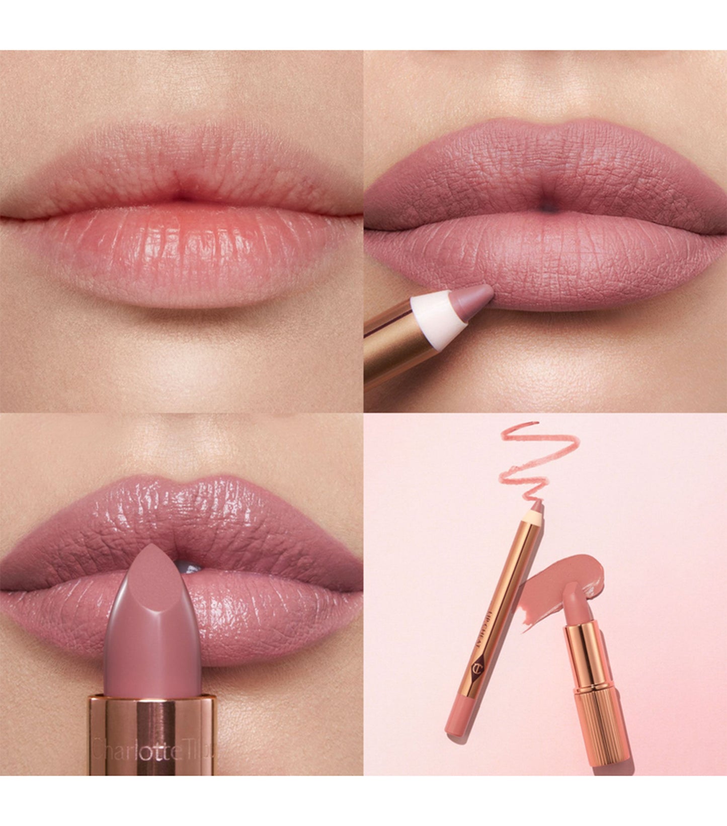 Charlotte Tilbury pillow talk duo set travel size (dúo de maquillaje para labios)