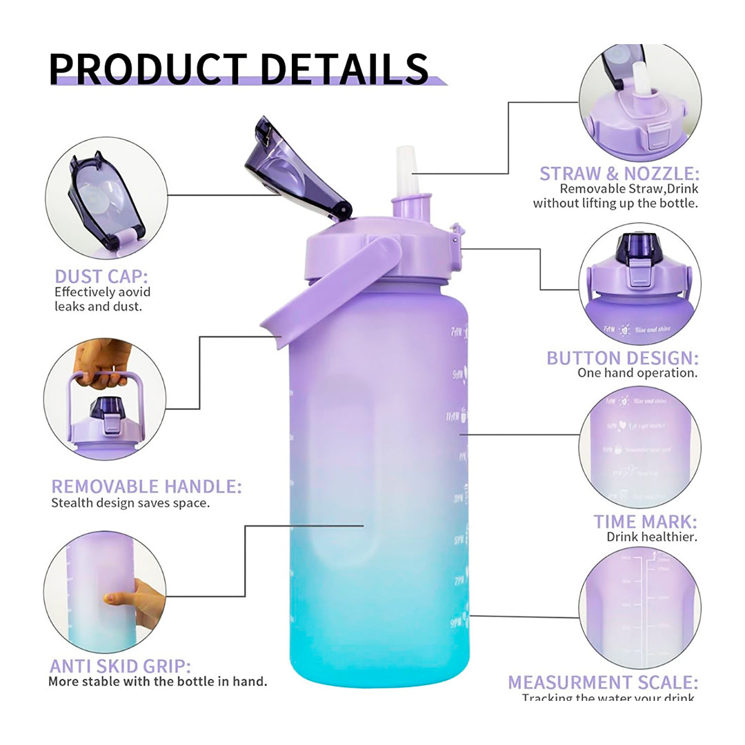Botella Deportiva Motivacional De 2 Litros