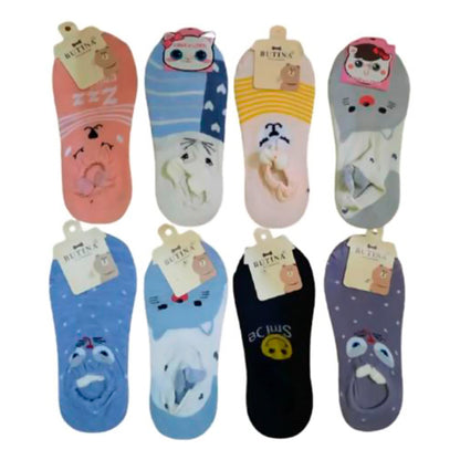 Calcetín Tin- Protector Para Dama Con Orejitas 12 Pares