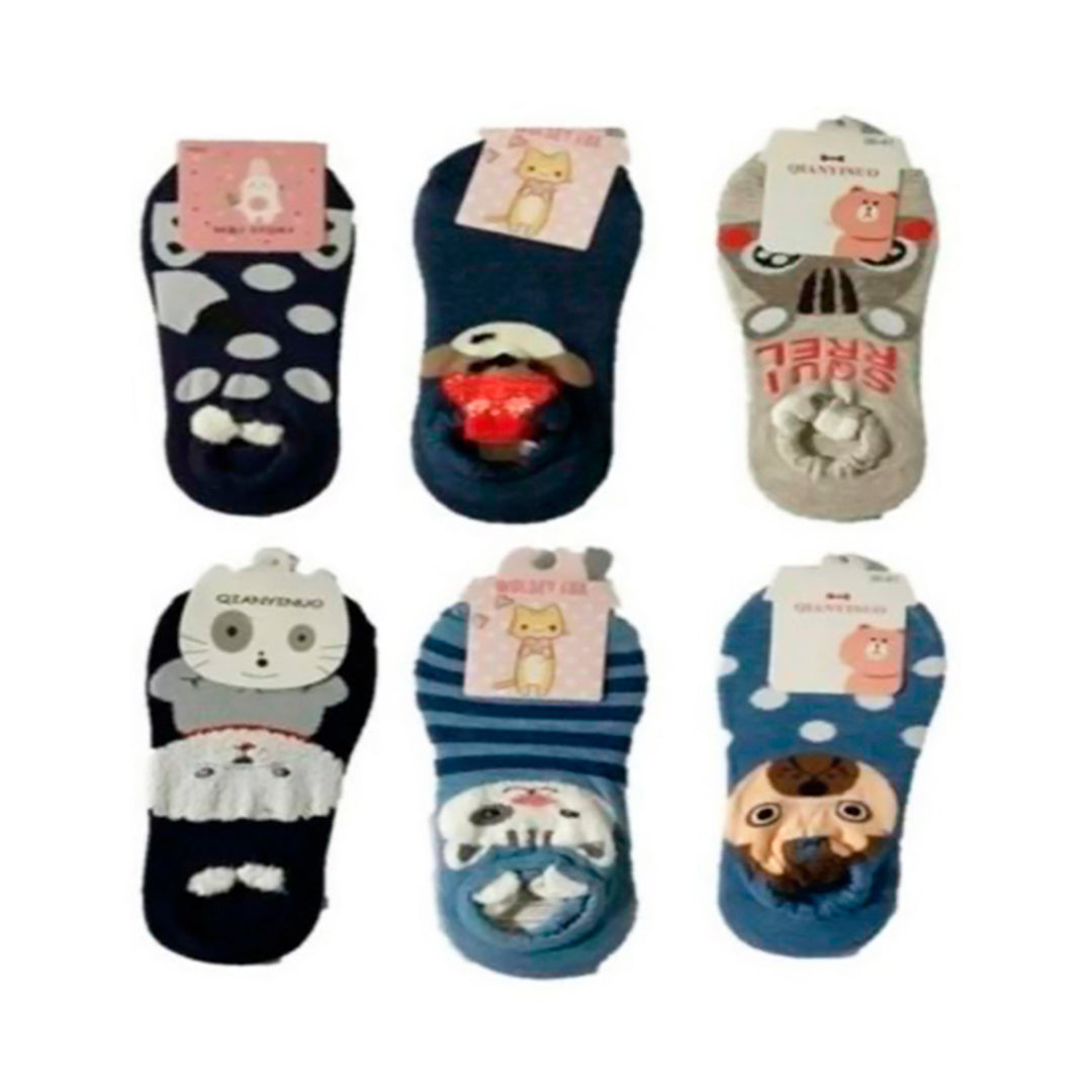 Calcetín Tin- Protector Para Dama Con Orejitas 12 Pares