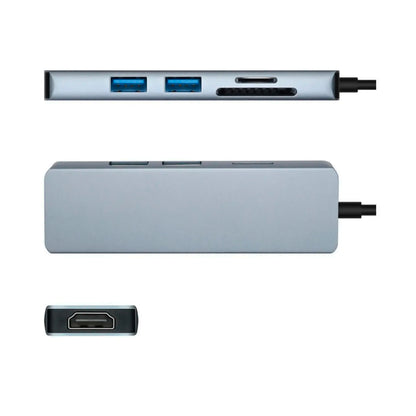 Hub Adaptador Tipo C 6 En 1, Usb-c