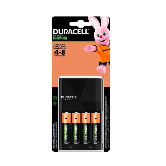 Kit Duracell Con Cargador Y 4 Baterías Recargables AA