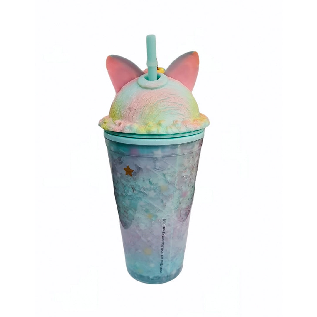 Vaso Térmico con Hidrogel Enfriador de Unicornio con Popote
